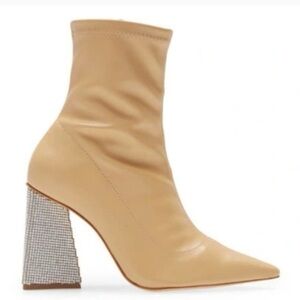 SCHUTZ Tan Heeled Boots with Sparkling Heel BNWB Size 8.5